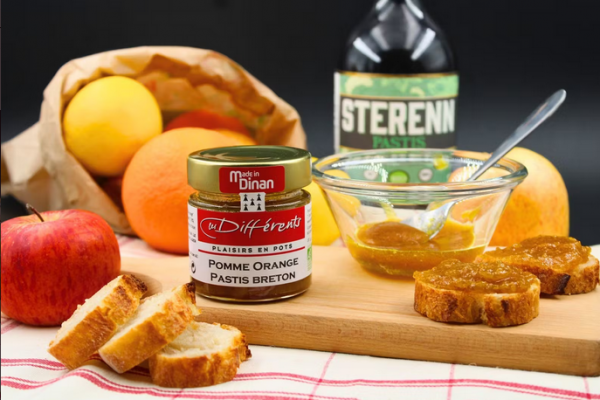 Confiture Apfel Orange Pastis - Marmelade  – Belag - suesser Aufstrich -  Bretagne - franzoesische Spezialitaet - franzoesische Feinkost - bretonisch